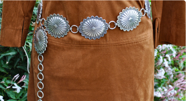 Western Silver Concho Link Belt  S/M and L/XL