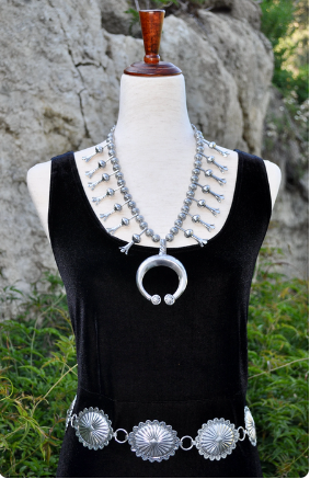 Western Silver Concho Link Belt  S/M and L/XL