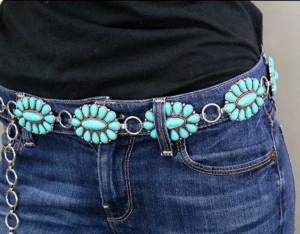 Western Turquoise Concho Belt Western Concho Belt S/M and L/XL Western Belt