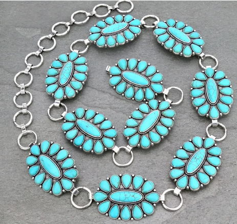 Western Turquoise Concho Belt Western Concho Belt S/M and L/XL Western Belt