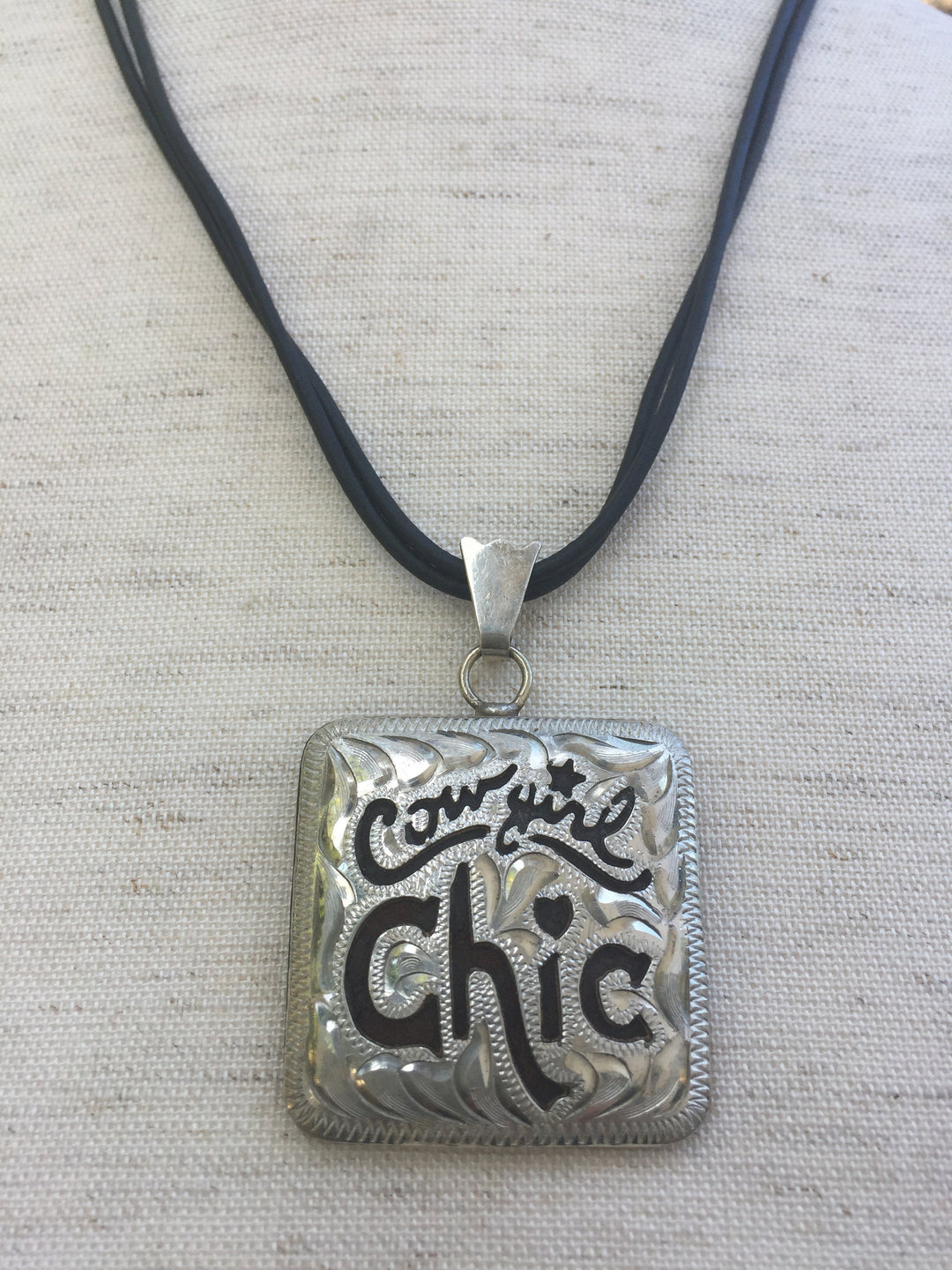 Western Cowgirl Chic Silver Pendant/Necklace Western Jewelry