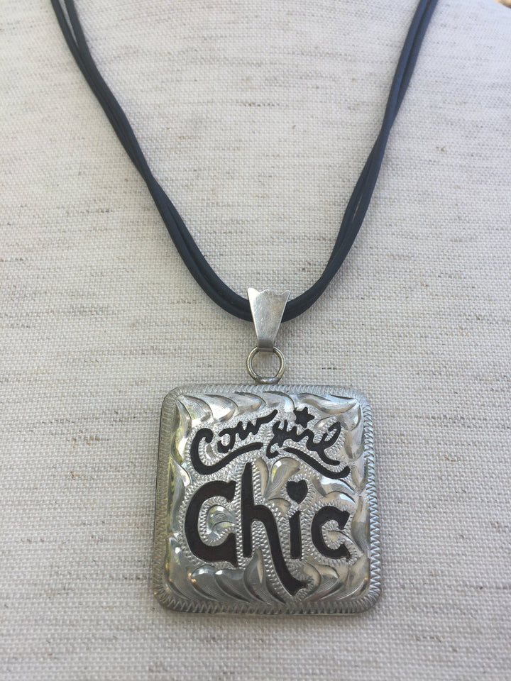 Western Cowgirl Chic Silver Pendant/Necklace Western Jewelry