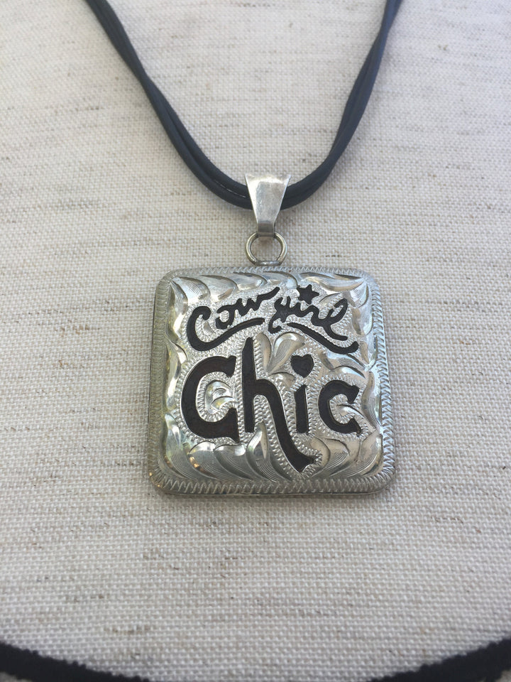 Western Cowgirl Chic Silver Pendant/Necklace Western Jewelry
