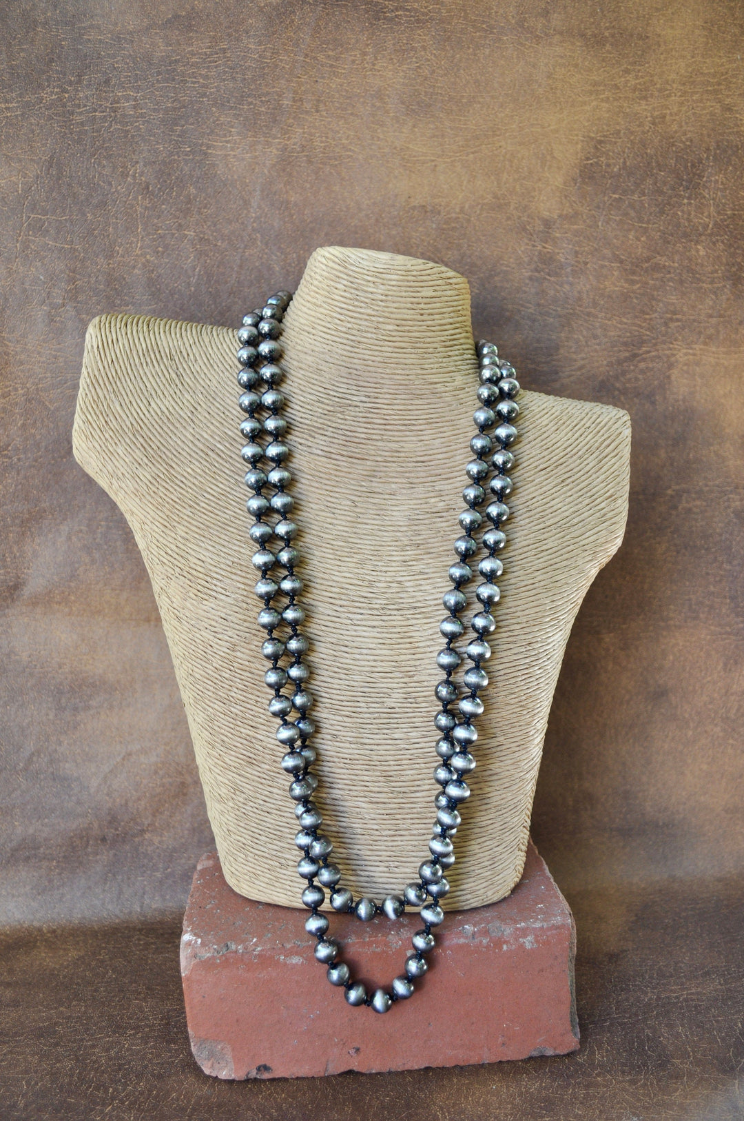 Hand knotted Western Pearl Necklace - Lightweight Southwestern Style 58"