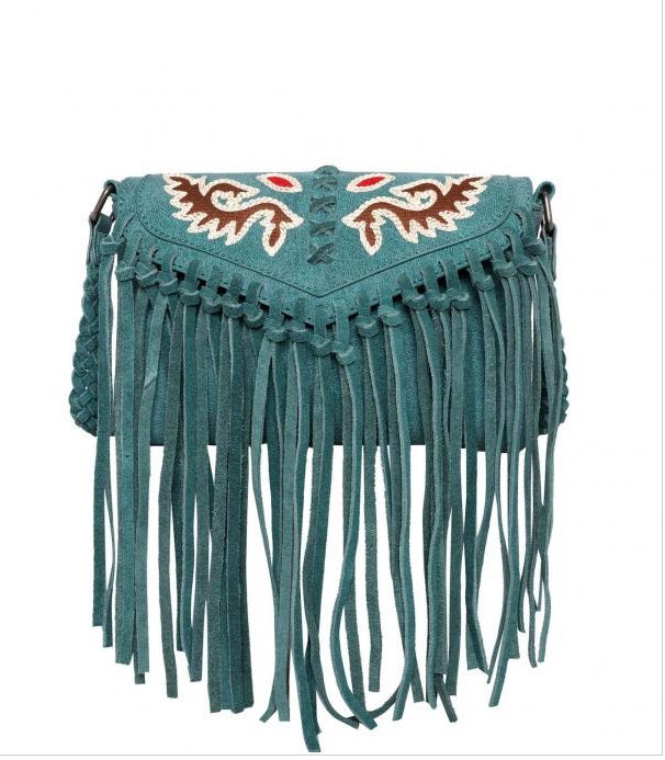 Genuine Leather Fringe Crossbody Bag: Western Cowgirl Style