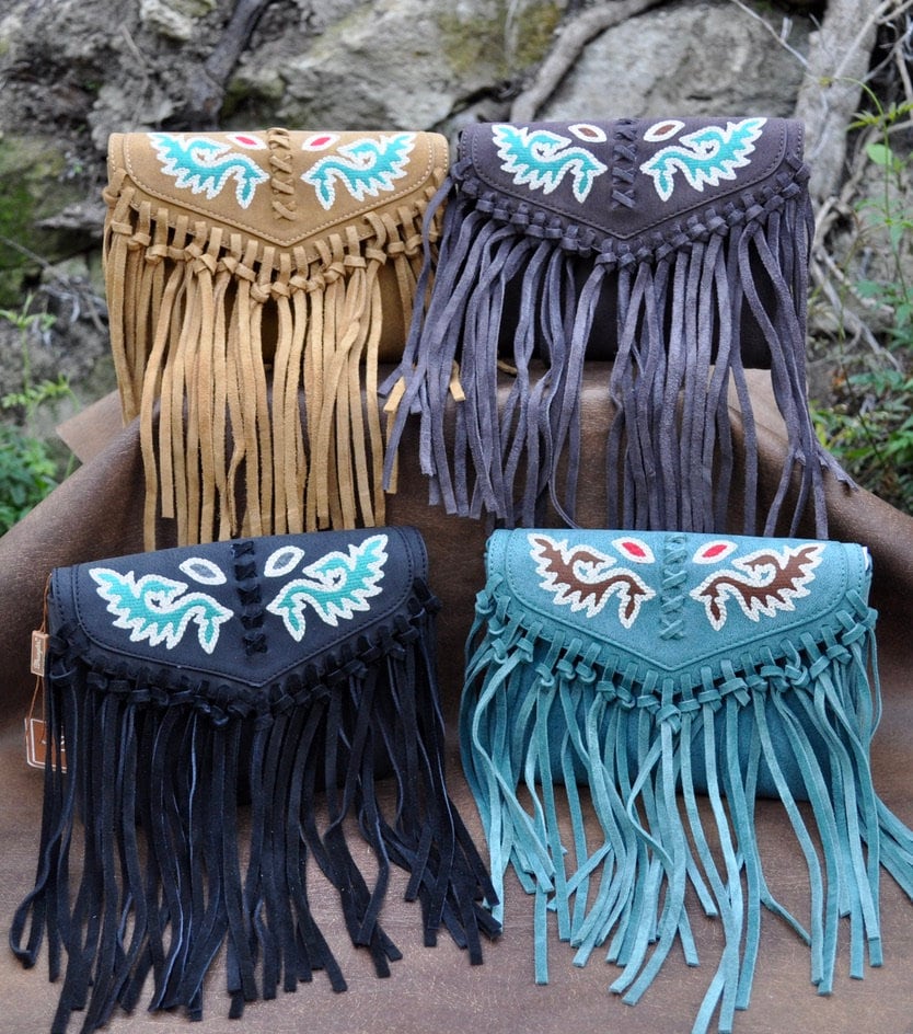 Genuine Leather Fringe Crossbody Bag: Western Cowgirl Style