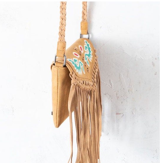 Genuine Leather Fringe Crossbody Bag: Western Cowgirl Style