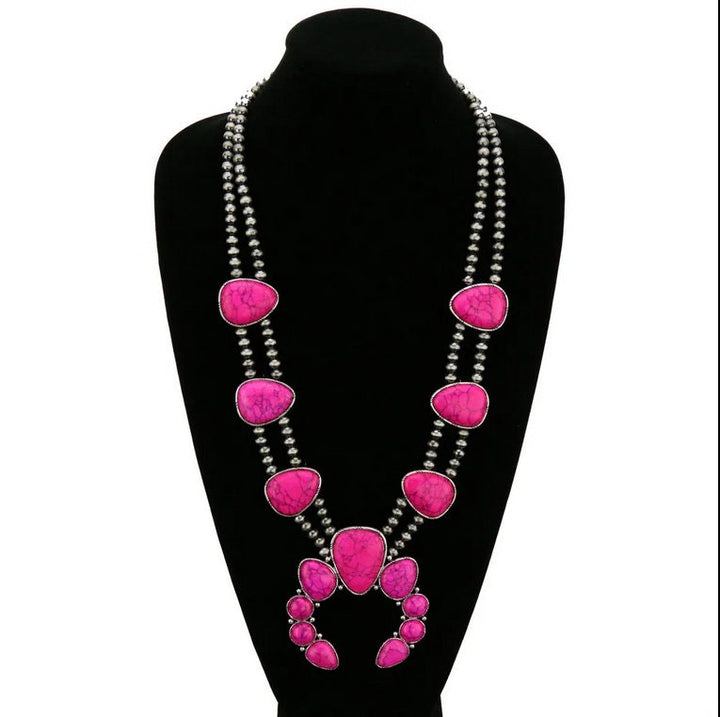 Pink Squash Blossom Necklace