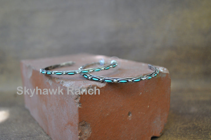 Turquoise Hoop Earrings - Turquoise Earrings