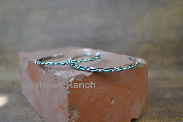 Turquoise Hoop Earrings - Turquoise Earrings