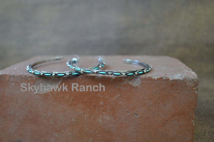 Turquoise Hoop Earrings - Turquoise Earrings