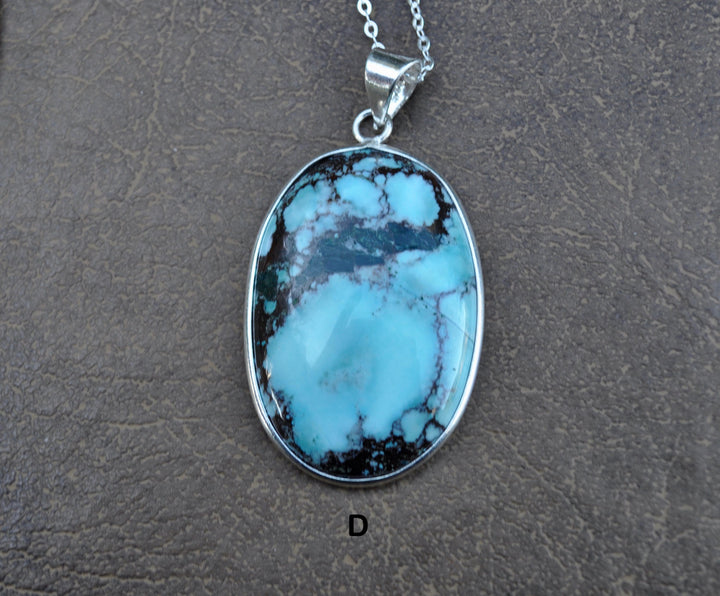 Turquoise Necklace Pendant 925 Sterling Silver