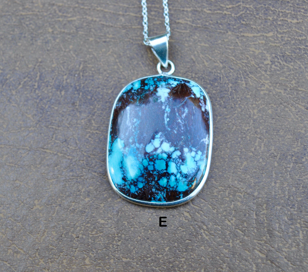 Turquoise Necklace Pendant 925 Sterling Silver