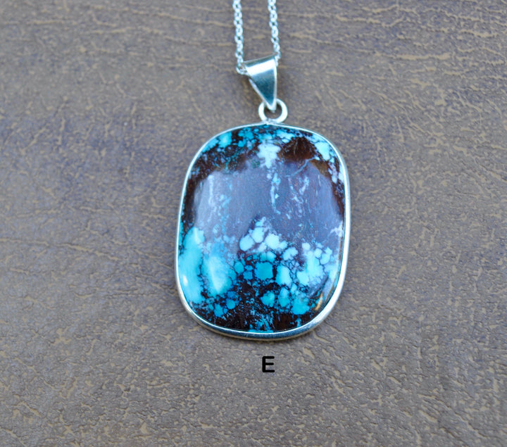 Turquoise Necklace Pendant 925 Sterling Silver