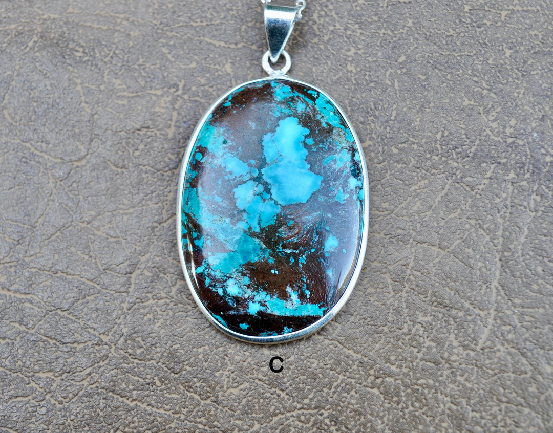 Turquoise Necklace Pendant 925 Sterling Silver