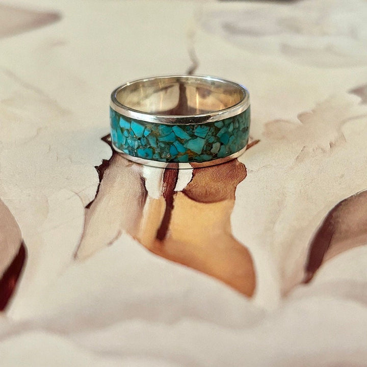 Turquoise Sterling Silver Ring: Unisex Statement Jewelry