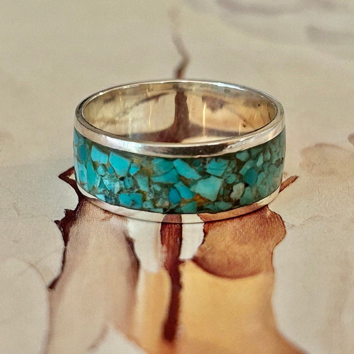 Turquoise Sterling Silver Ring: Unisex Statement Jewelry