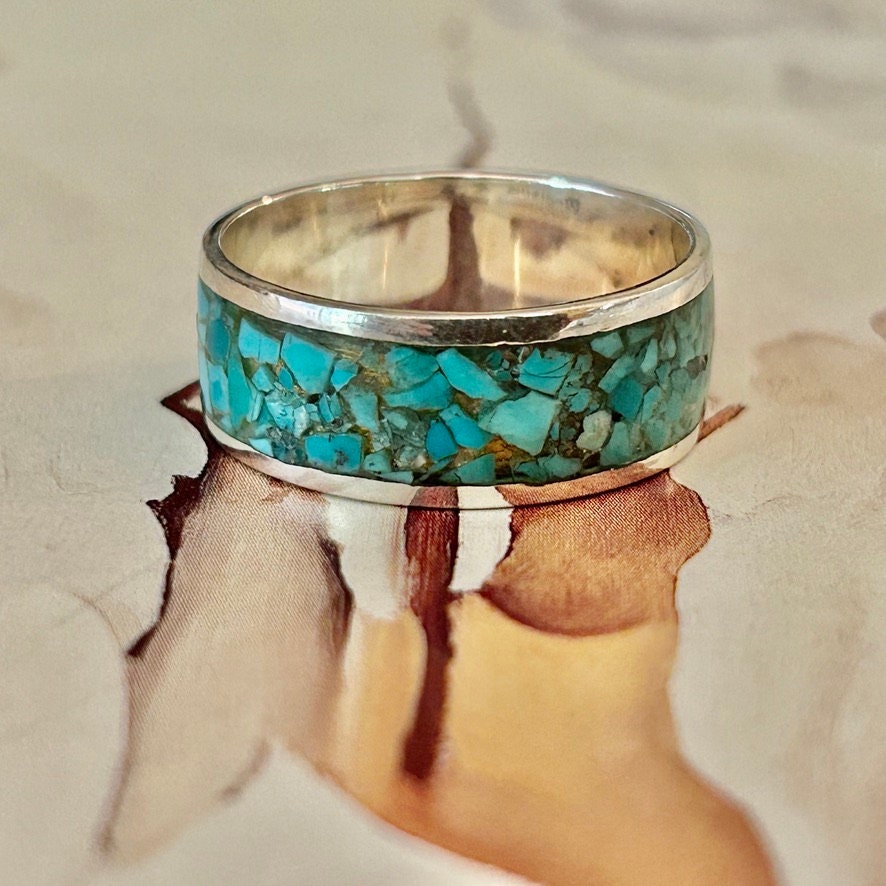 Turquoise Sterling Silver Ring: Unisex Statement Jewelry