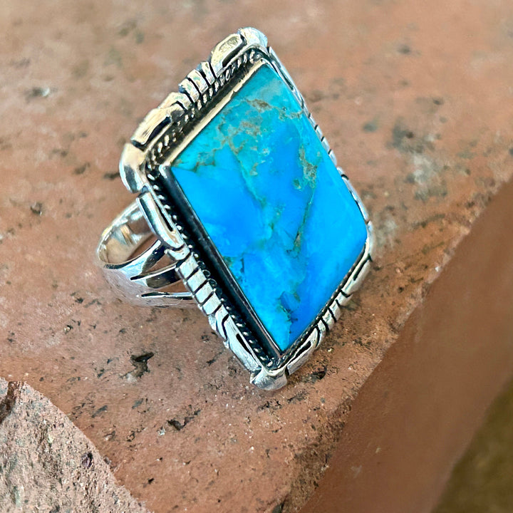 Turquoise Statement Ring: Handmade Sterling Silver Men's Ring