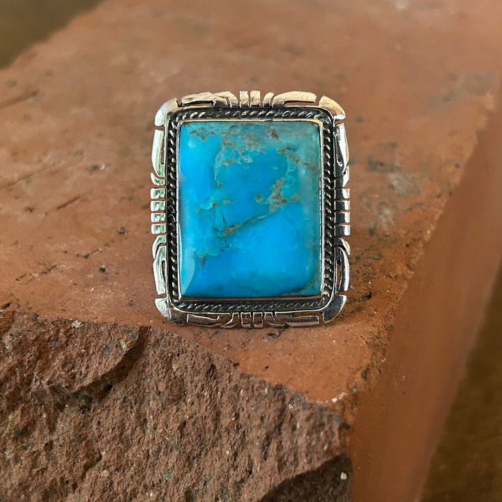 Turquoise Statement Ring: Handmade Sterling Silver Men's Ring