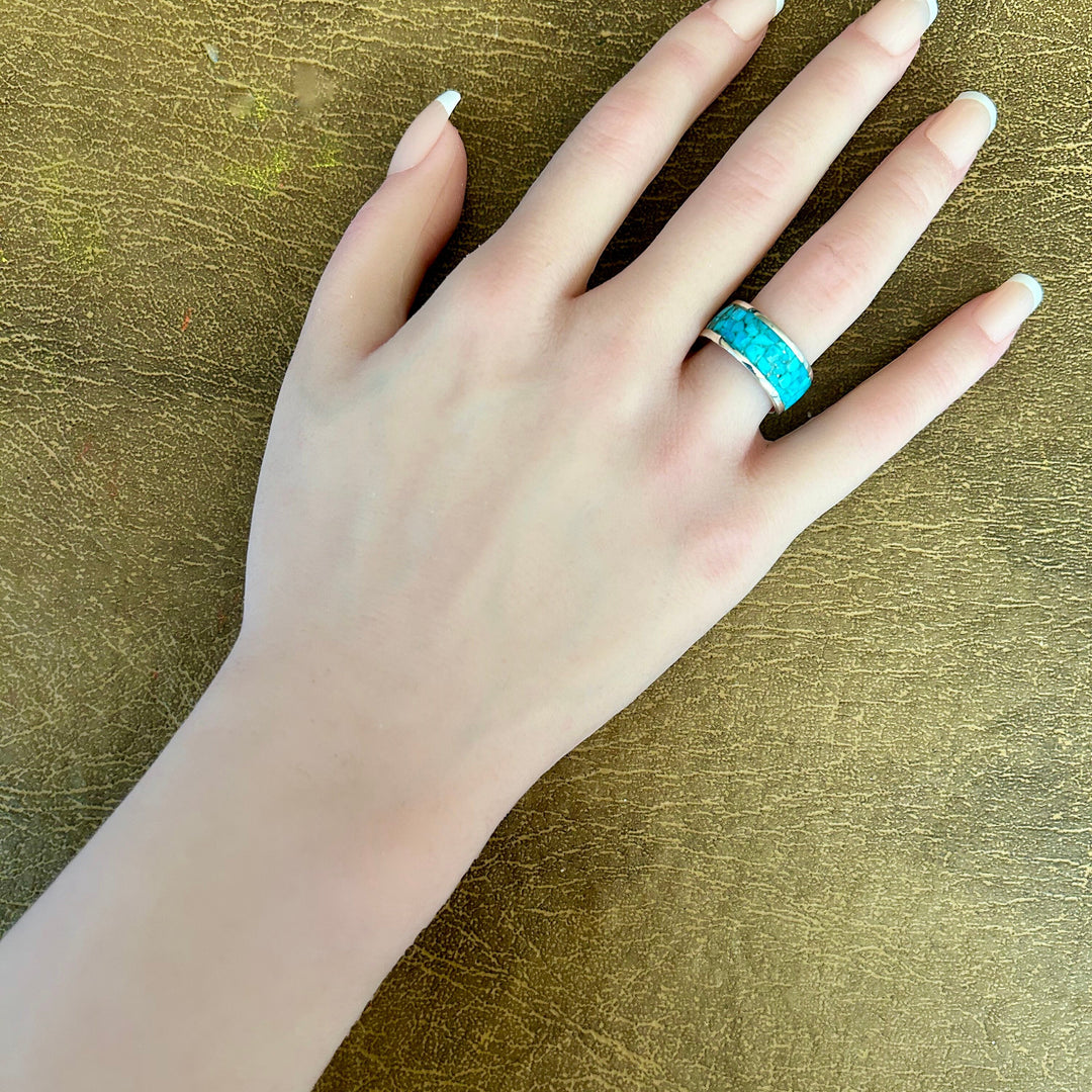 Turquoise Sterling Silver Ring: Unisex Statement Jewelry
