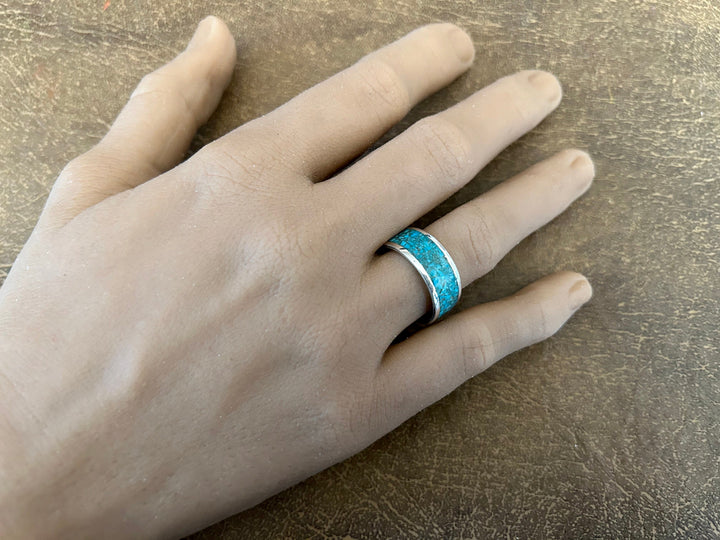 Turquoise Sterling Silver Ring: Unisex Statement Jewelry