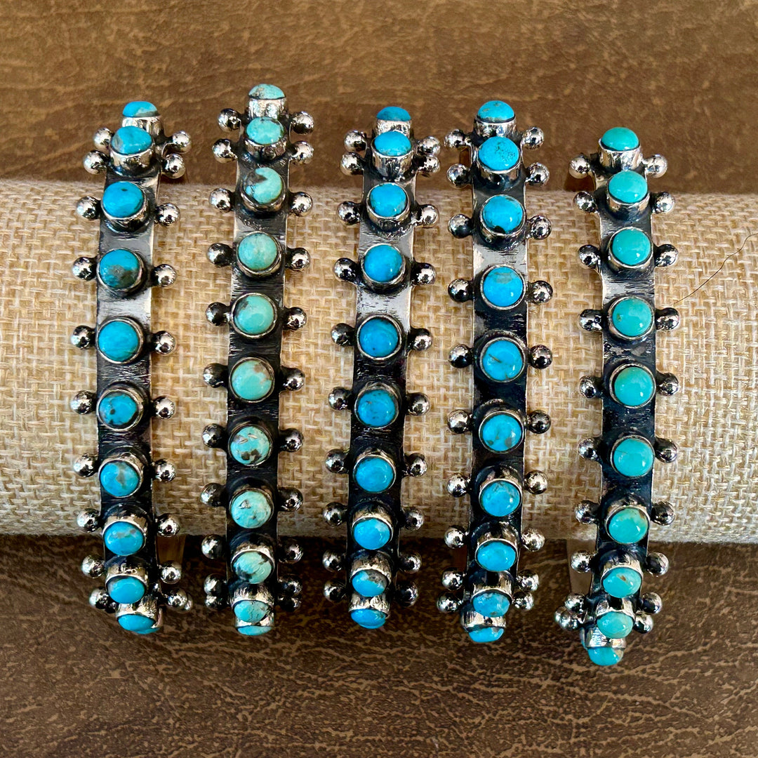 Kingman Turquoise Sterling Silver Cuff Bracelet - Southwestern Style