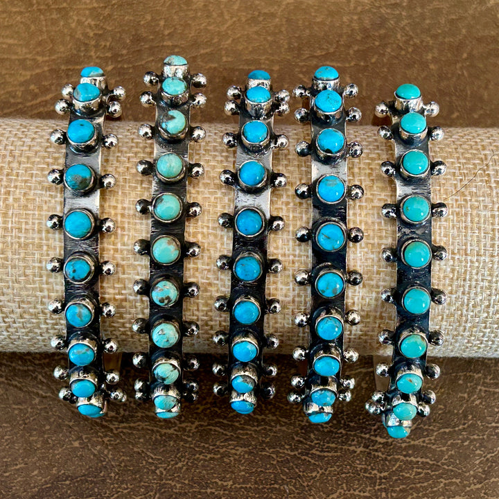 Kingman Turquoise Sterling Silver Cuff Bracelet - Southwestern Style