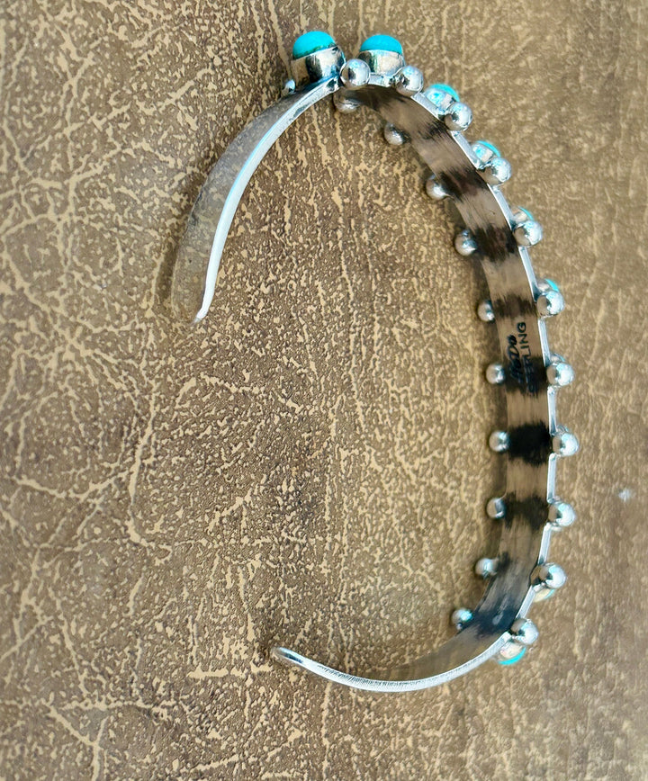 Kingman Turquoise Sterling Silver Cuff Bracelet - Southwestern Style