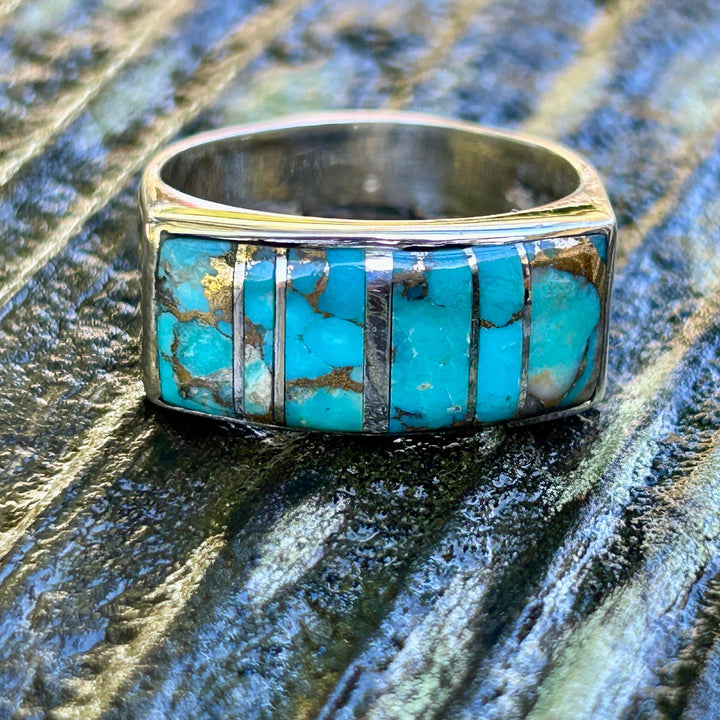 Turquoise Statement Ring: Handmade Sterling Silver Men's Ring