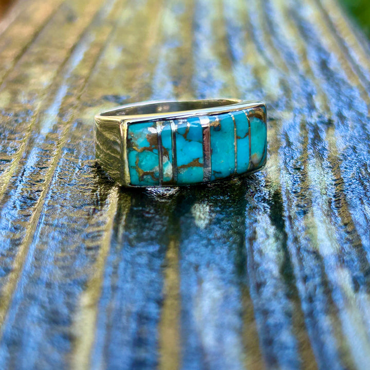 Turquoise Statement Ring: Handmade Sterling Silver Men's Ring