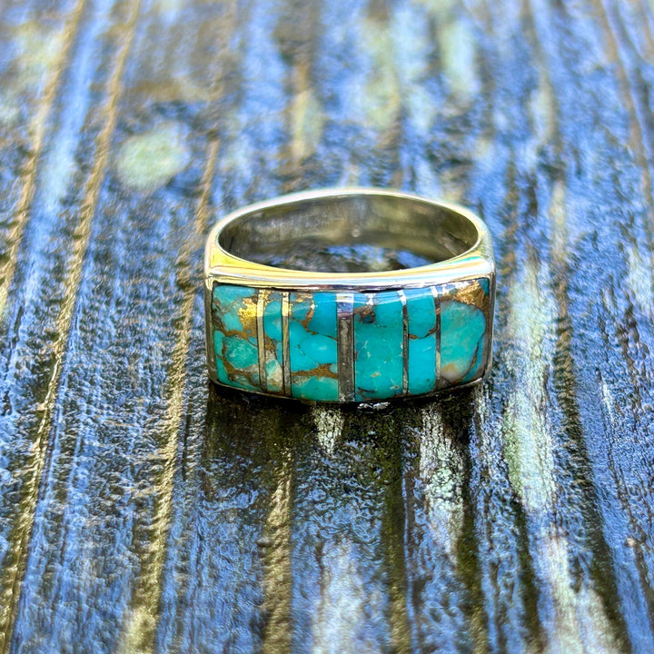 Turquoise Statement Ring: Handmade Sterling Silver Men's Ring