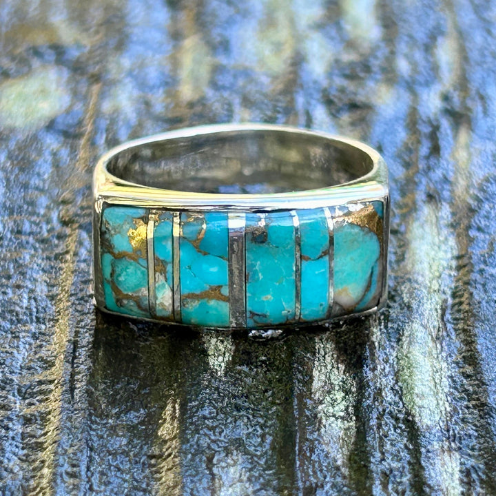 Turquoise Statement Ring: Handmade Sterling Silver Men's Ring
