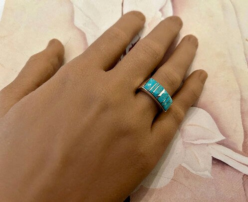 Turquoise Statement Ring: Handmade Sterling Silver Men's Ring
