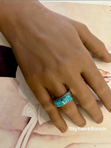 Turquoise Statement Ring: Handmade Sterling Silver Men's Ring