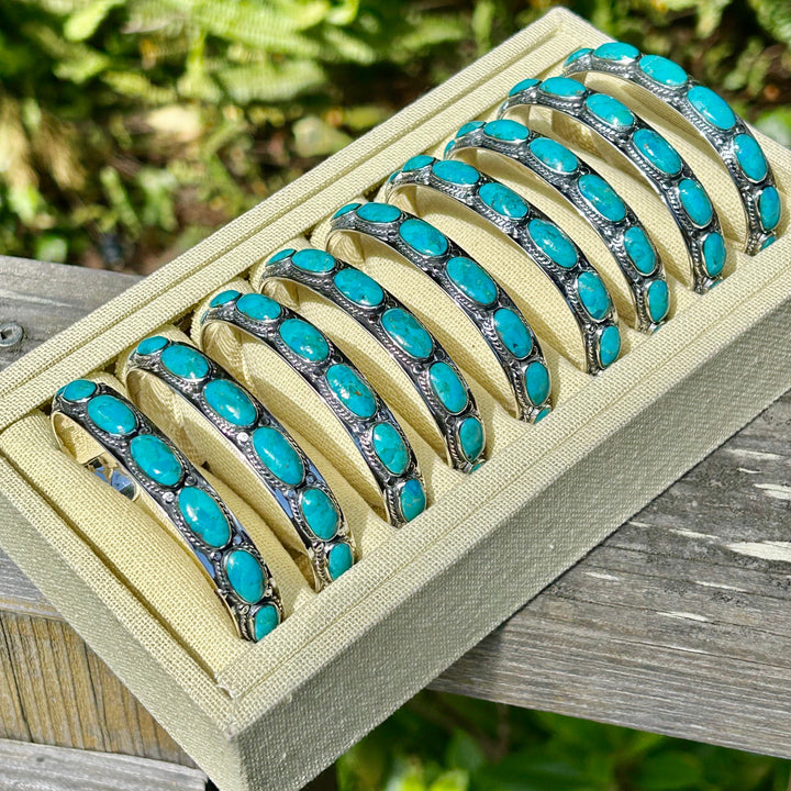 Genuine Turquoise Bracelet, 925 Sterling Silver, Turquoise Cuff,  Stacking Bracelet, Gift for Christmas, Gift for her, Statement Cuff