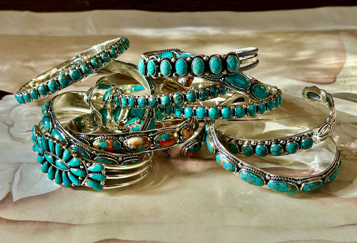 Genuine Turquoise Bracelet, 925 Sterling Silver, Turquoise Cuff,  Stacking Bracelet, Gift for Christmas, Gift for her, Statement Cuff