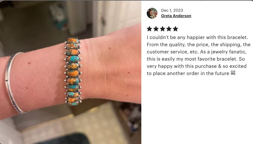 Genuine Turquoise Spiny Oyster Bracelet 925 Silver Turquoise and Spiny Oyster Cuff Turquoise Cuff Southwestern Western Jewelry