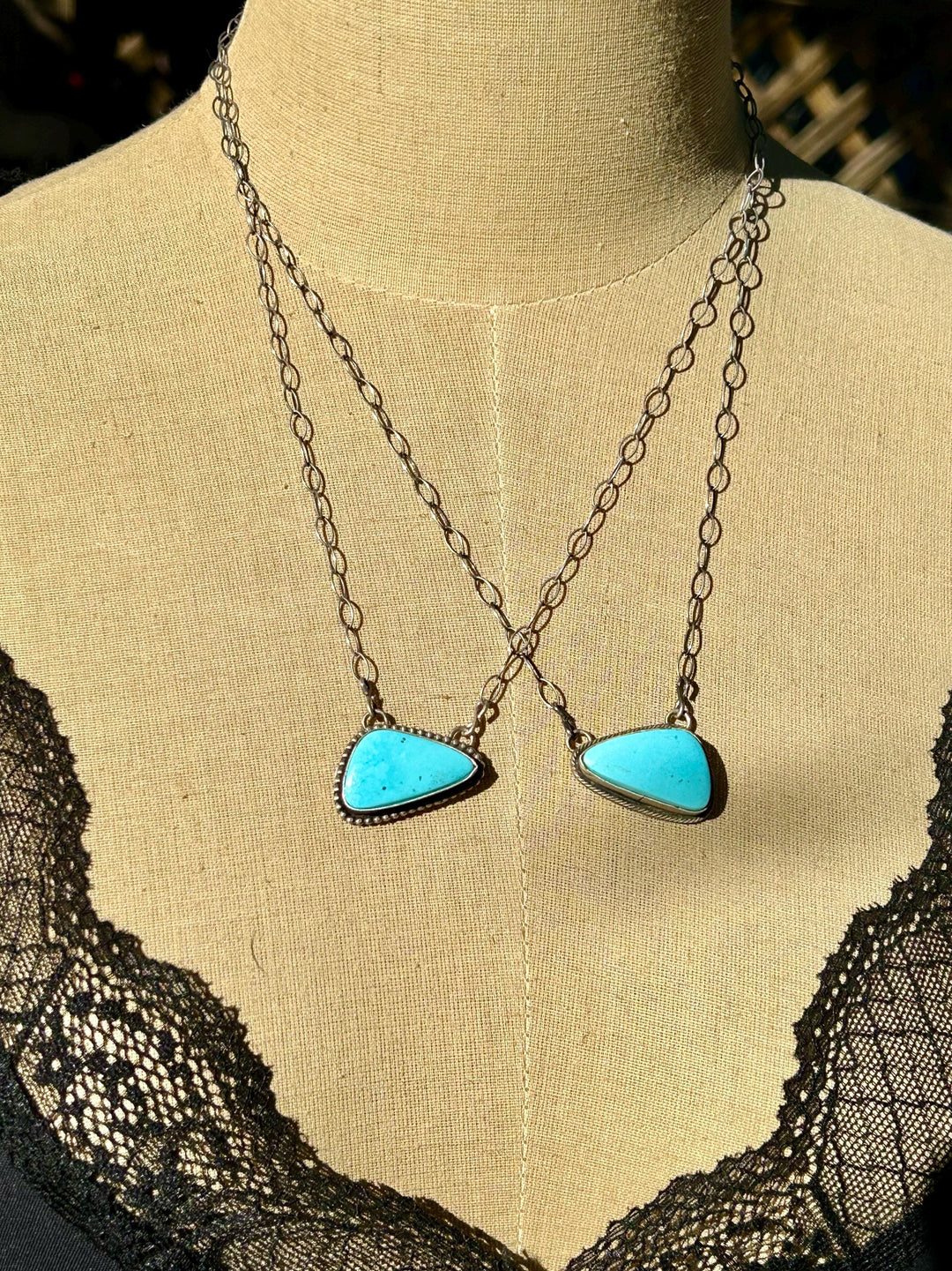 Kingman Turquoise Navajo Pendant Necklace: Sterling Silver, Southwestern Design, Handmade