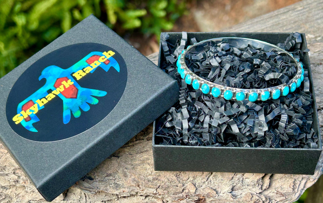 Genuine Turquoise Bangle Bracelet Sterling Silver Turquoise All Around Bangle Southwestern Style Bracelet Rare find