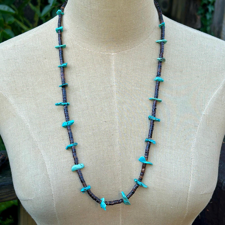 Santo Domingo Heishi Necklace:  Vintage Statement Jewelry