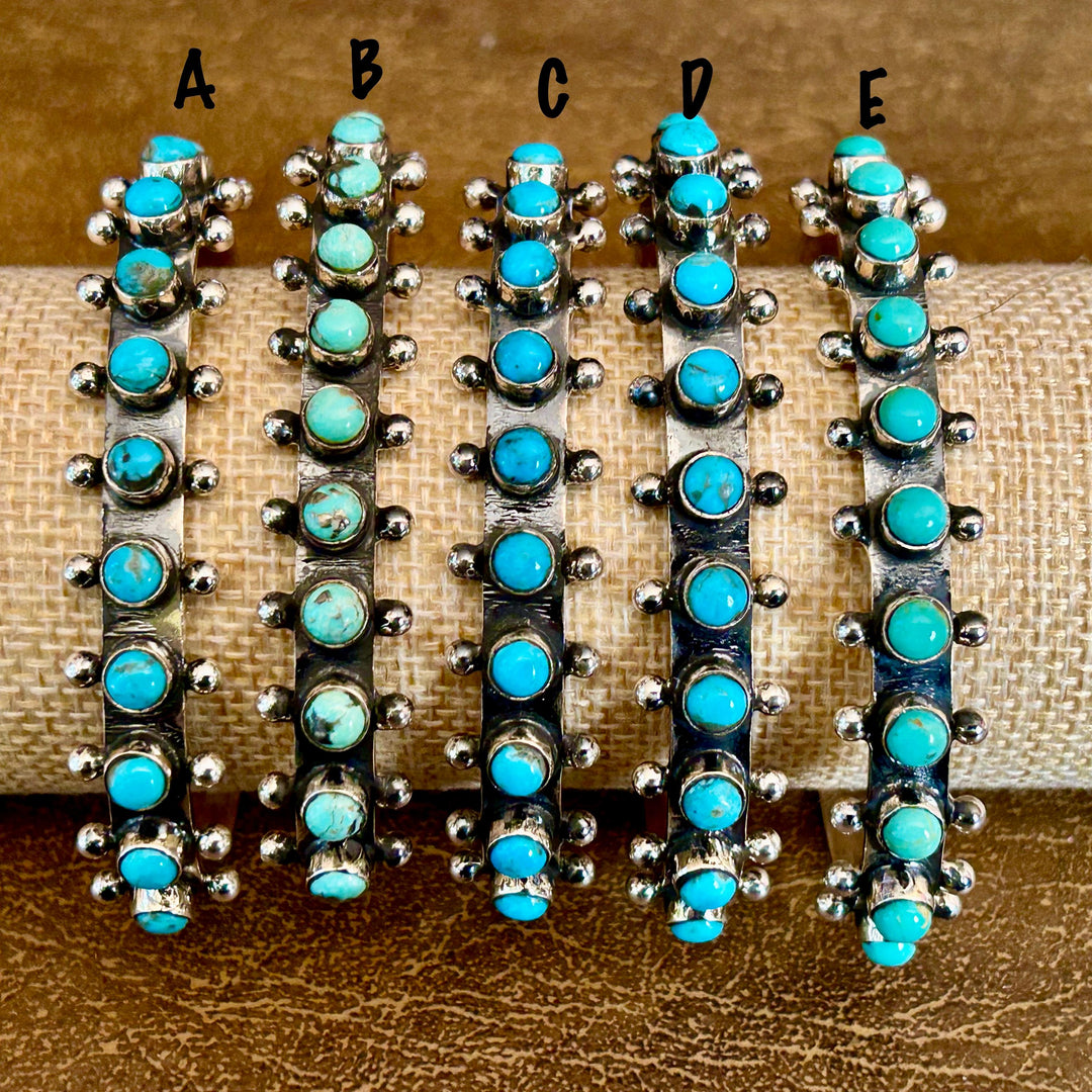 Kingman Turquoise Sterling Silver Cuff Bracelet - Southwestern Style