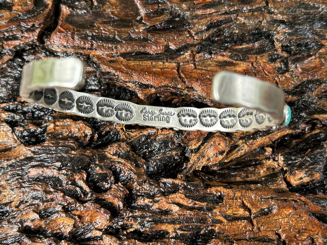 Kingman Turquoise Silver Cuff Navajo Handmade
