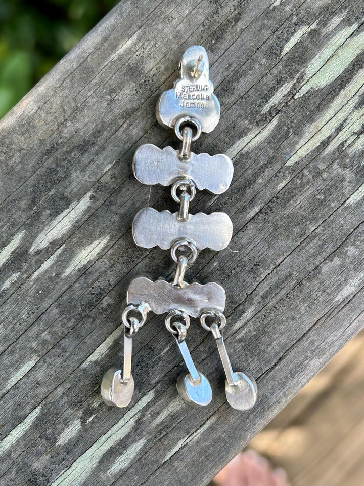 Turquoise Carico Lake Earrings, Sterling Silver, Navajo Handmade