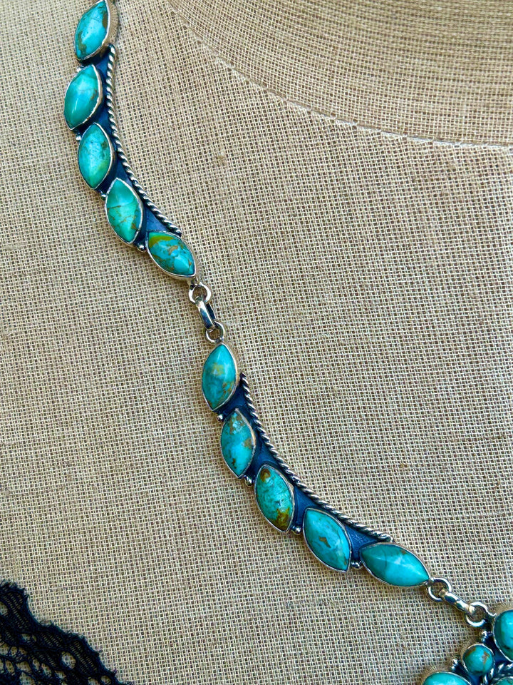 Natural Turquoise Necklace Turquoise Wedding Necklace Handmade Necklace Genuine Kingman Turquoise Necklace Feminine Turquoise Necklace