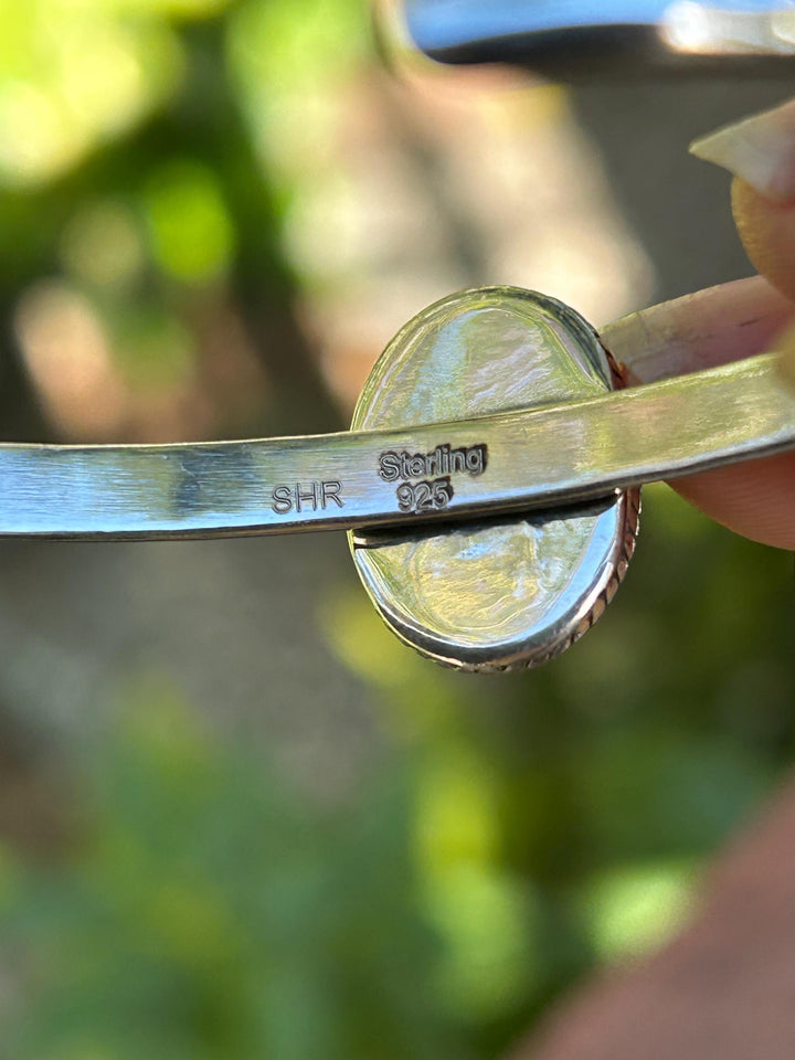 Sonoran Gold Turquoise Sterling Silver Cuff Bracelet: Southwestern Handmade Jewelry