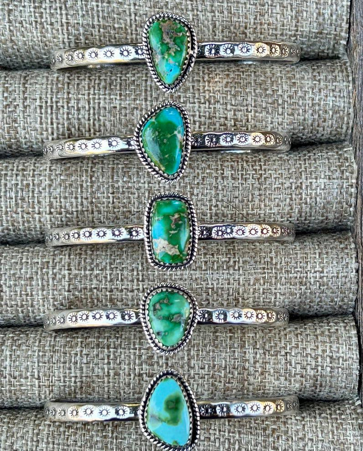 Sonoran Gold Turquoise Sterling Silver Cuff Bracelet: Southwestern Handmade Jewelry