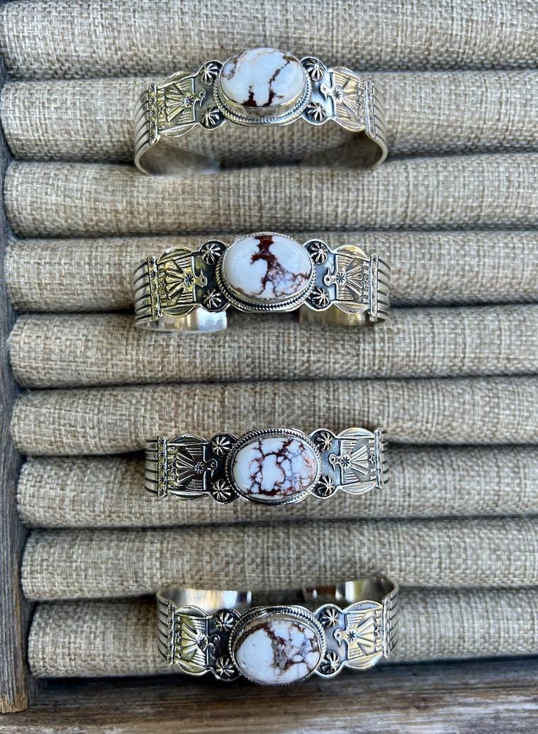 Wild Horse and Sterling Silver Thunderbird Cuff Bracelet Signed and Stamped Sterling Southwestern Wild Horse Bracelet Cuff Wild Horse Cuff