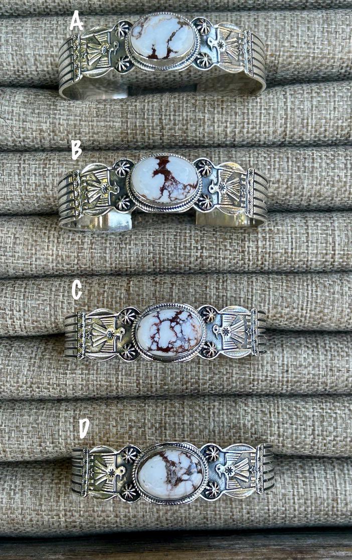 Wild Horse and Sterling Silver Thunderbird Cuff Bracelet Signed and Stamped Sterling Southwestern Wild Horse Bracelet Cuff Wild Horse Cuff