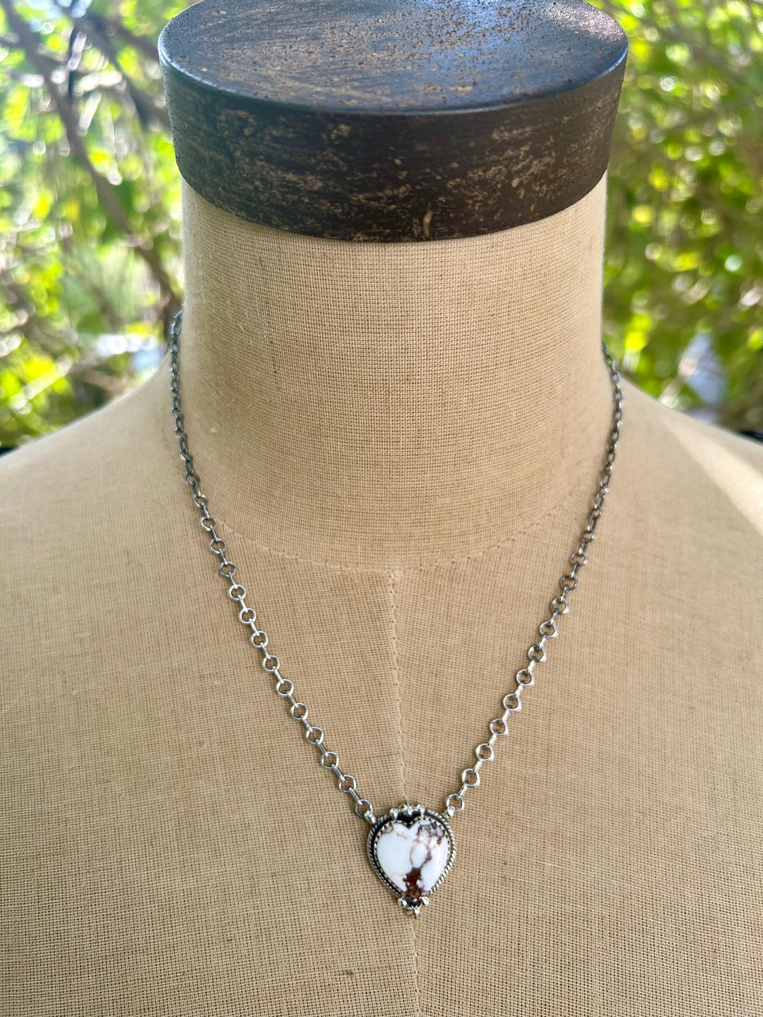 Kingman Turquoise Heart Pendant: Sterling Silver Gemstone Necklace